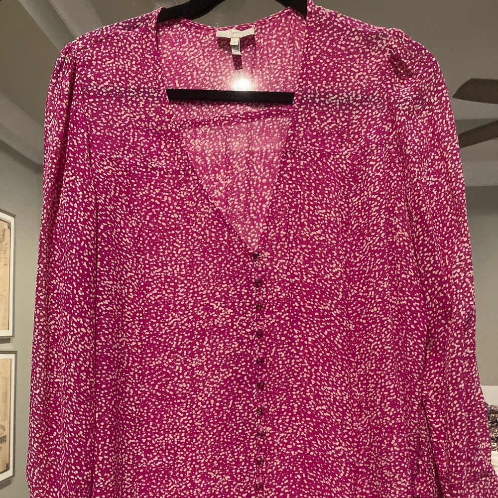Joie pink and white blouse